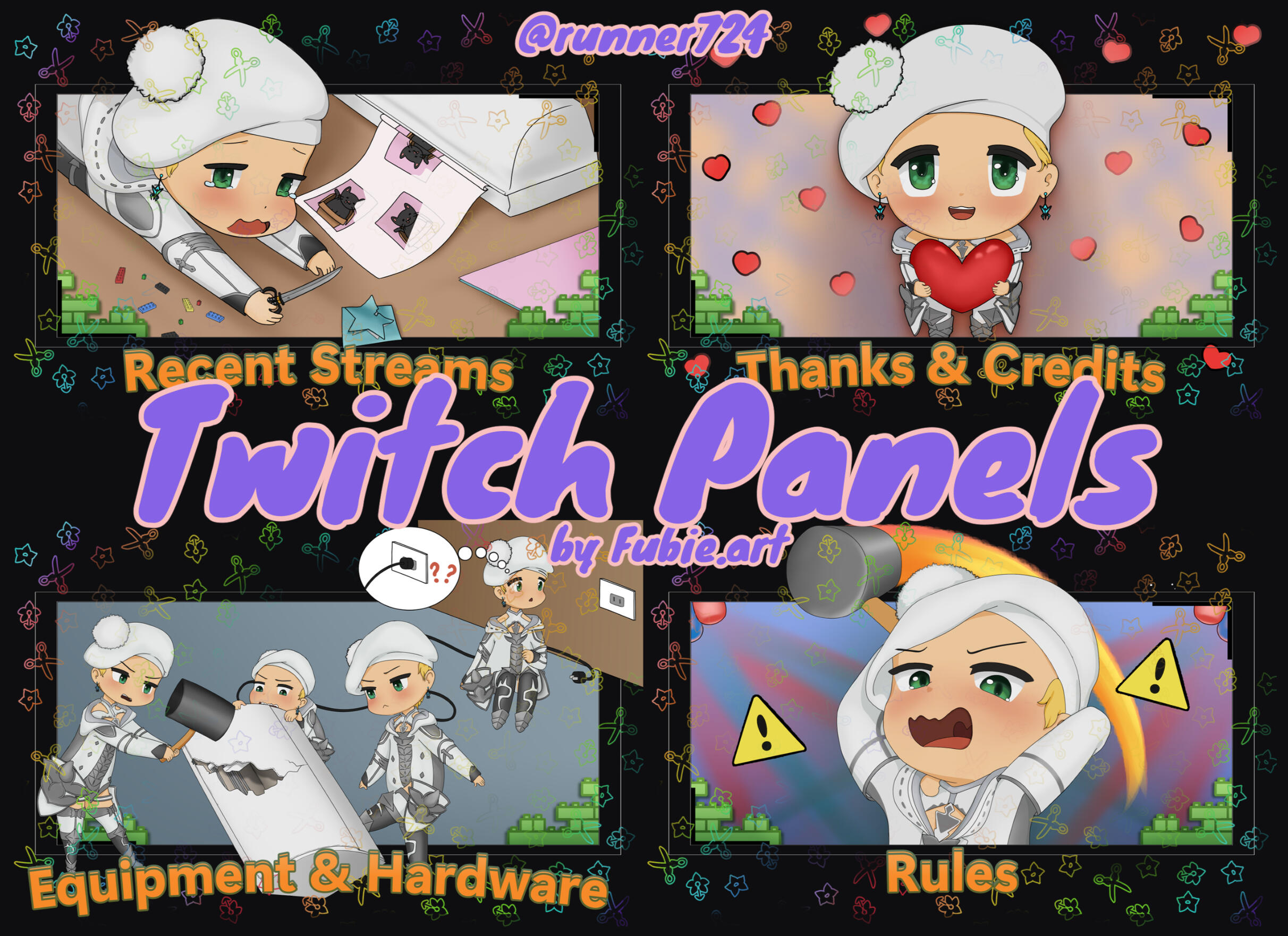 Twitch Panels chibi art